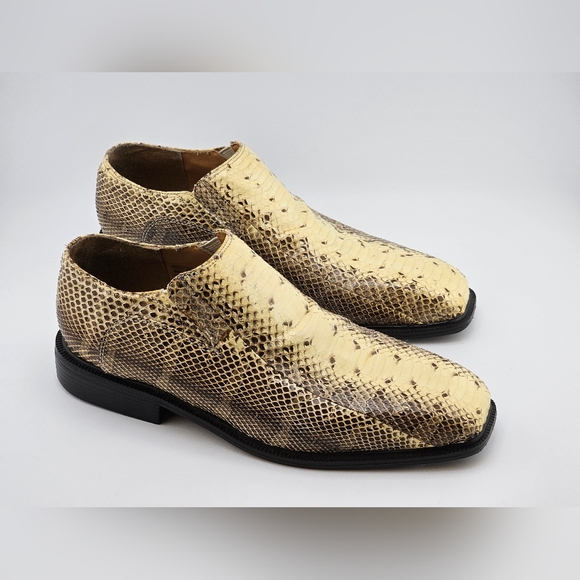 Genuine Python Snake Skin Shoes Giorgio Brutini Slip-On Dress Loafers Men 7M Rad - Picture 1 of 14